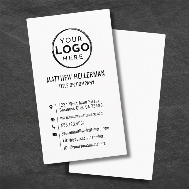 Custom Logo Minimal Modern Vertical Business Card (Custom Logo Minimal Modern Vertical Business Card)