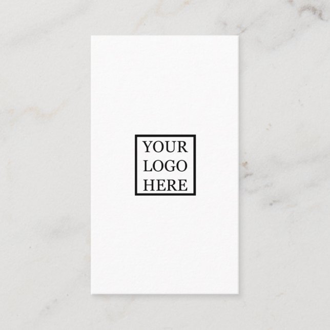 Custom Logo Minimalist Black and White Vertical Business Card (Front)