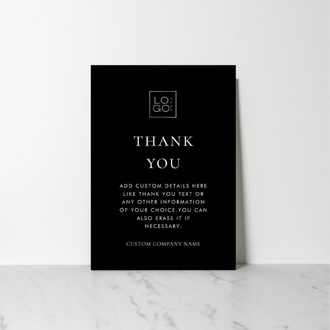 Custom Logo Minimalist Business Company Editable Thank You Card (Creator Uploaded)