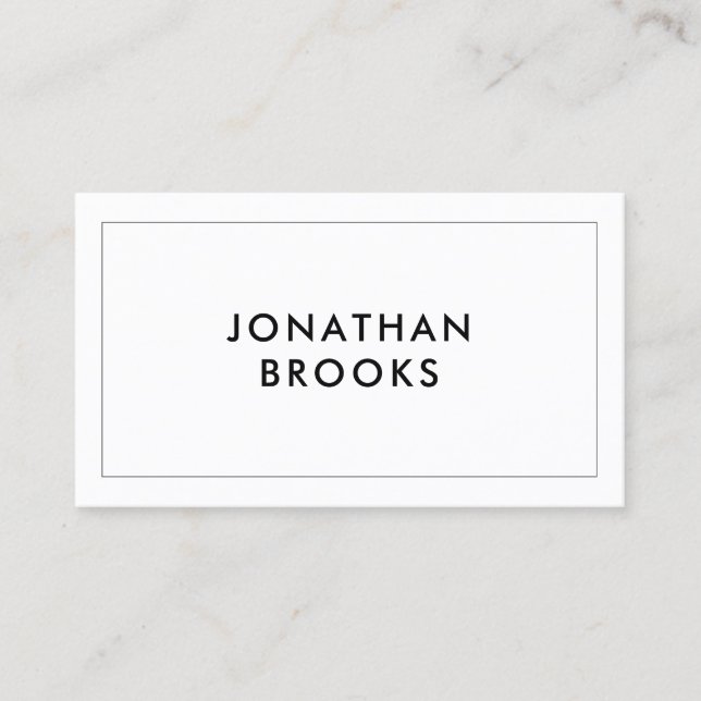 Custom Logo Minimalist Modern Black & White  Business Card (Front)