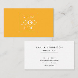 Custom Logo Minimalist Modern Yellow Professional Business Card