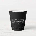 Custom Logo Minimalist Mug<br><div class="desc">Elevate your company's branding with this Custom Logo Minimalist Mug. This sleek and sophisticated latte mug features a customisable logo at the centre, surrounded by your choice of company tagline, slogan, or custom text in crisp white classic block typography, all set against a timeless solid black background. Whether it's for...</div>