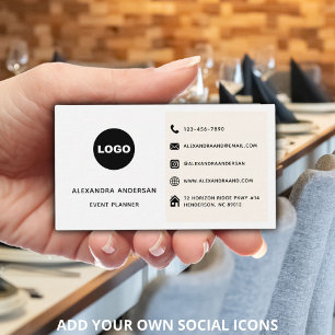 Custom Logo Minimalist Social Media Icons Business Card