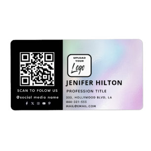 Custom logo minimalist social media icons QR code