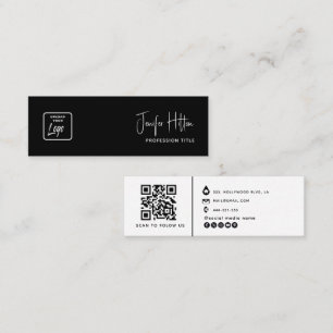 Custom logo minimalist social media icons QR code Mini Business Card