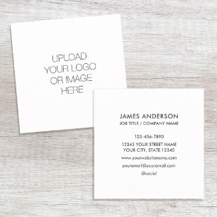 Custom Logo Minimalist White Square Business Card