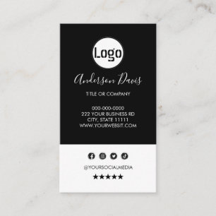 Custom logo minimalist white vertical business car card