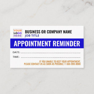 Custom Logo Modern Appointment Reminder Cards