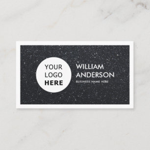 Custom Logo Modern Black Glitter Professional Business Card