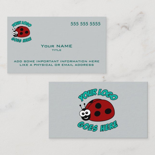 Custom Logo Modern Blue Business Card (Front/Back)