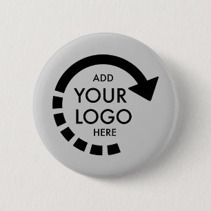 Custom Logo Modern Business   Cool Grey 6 Cm Round Badge