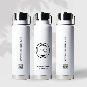 Custom Logo Modern Business Minimalist QR Code Water Bottle