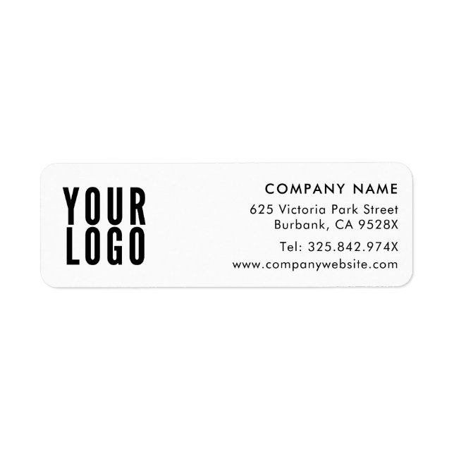 Custom Logo Modern Business Return Address Label (Front)