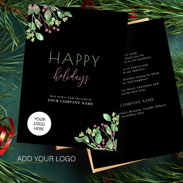 Custom logo modern elegant business corporate holiday card (Creator Uploaded)