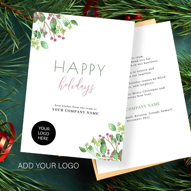 Custom logo modern elegant business corporate holiday card (Creator Uploaded)