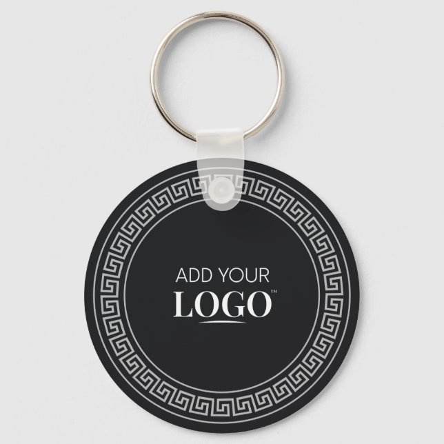 Custom Logo Modern Elegant Corporate Greek Meander Key Ring (Front)