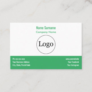 Custom logo modern & Green Business Card