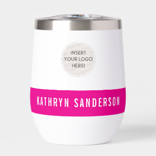 CUSTOM LOGO modern minimal chic bright pink black