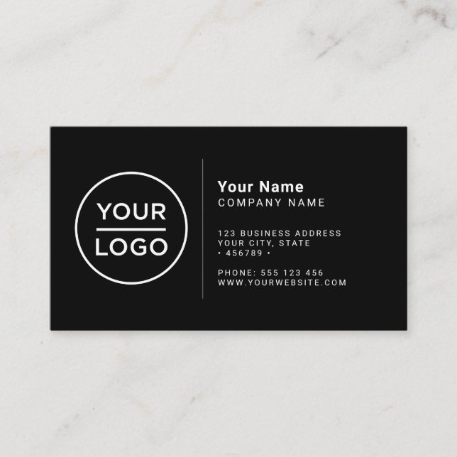 Custom logo modern minimalist any colour business card (Front)