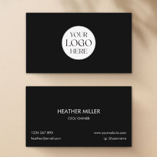 Custom Logo Modern Minimalist Black and White      Business Card