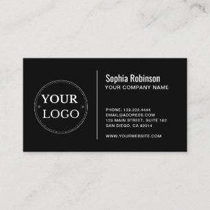 Custom Logo Modern Minimalist Black Business Card