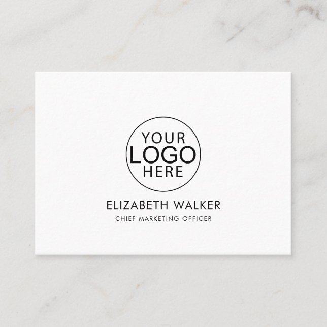 Custom Logo Modern Minimalist Business Card (Front)