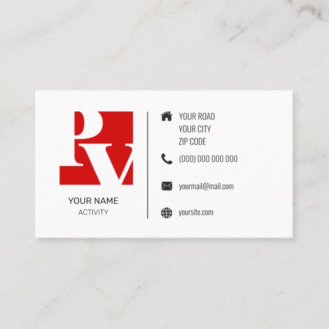 Custom logo modern minimalist icons business card (Front)
