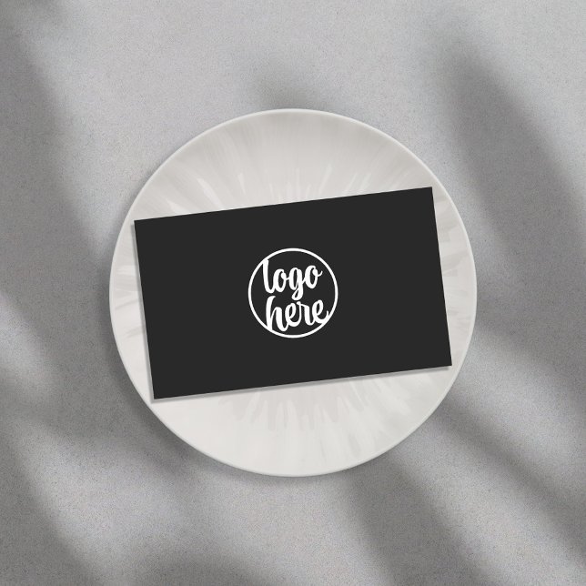 Custom Logo Modern Minimalist Matte Black Business Card (Creator Uploaded)
