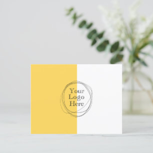 Custom Logo Modern Minimalist Mustard Yellow Postcard