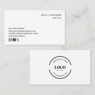 Custom logo modern minimalist professional white business card