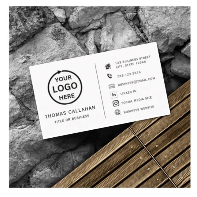 Custom logo modern minimalist social business card (Creator Uploaded)
