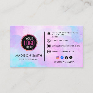 Custom logo modern minimalist social media business card