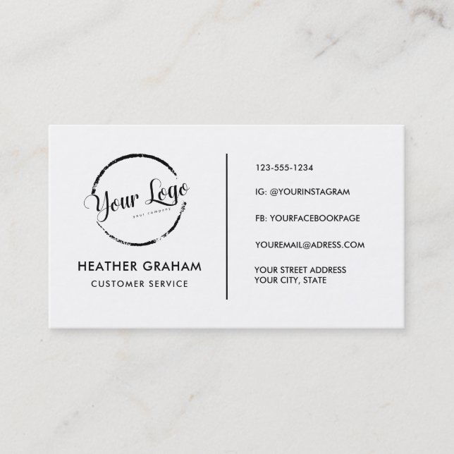 Custom logo modern minimalist social media business card (Front)