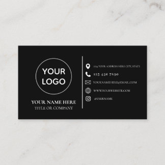Custom logo modern minimalist social media icons b business card