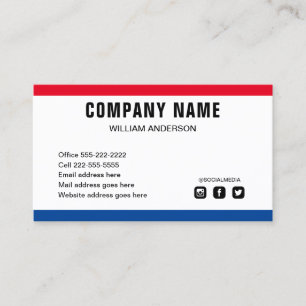 Custom logo modern minimalist social media icons b business card