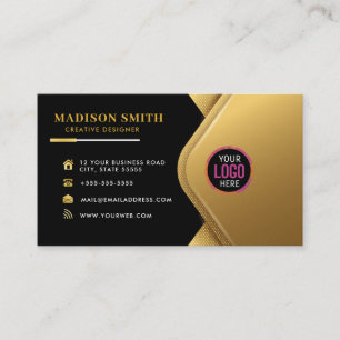 Custom logo modern minimalist social media icons business card