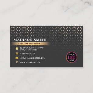 Custom logo modern minimalist social media icons business card
