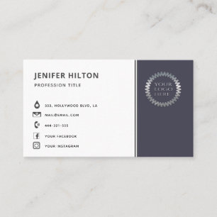 Custom logo modern minimalist social media icons   business card
