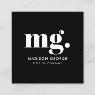 Custom Logo Modern Minimalist Social Media QR Code Square Business Card