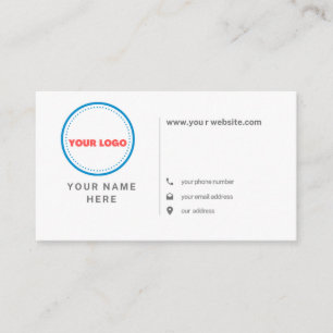 Custom logo modern minimalist white or any color b business card
