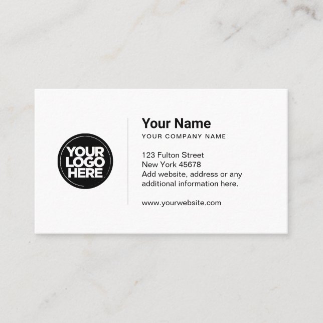 Custom logo modern minimalist white or any colour  business card (Front)