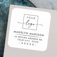 Custom logo modern minimalist white return address