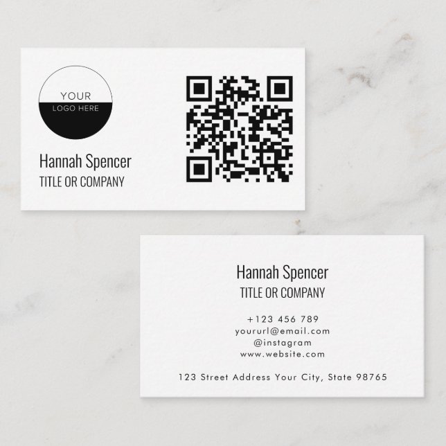Custom Logo | Modern Professional  Business Card (Front/Back)