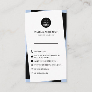 Custom Logo Modern Social Media Icons Unique Chic  Business Card