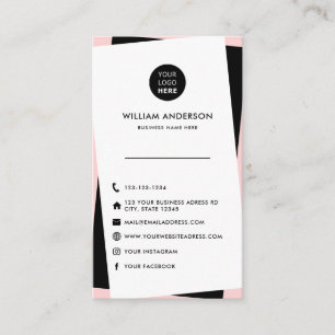 Custom Logo Modern Social Media Icons Unique Chic Business Card