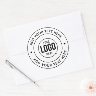 🔘 Custom Logo Monogram | Add Personalised Text Classic Round Sticker