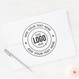 🔘 Custom Logo Monogram   Add Personalized Text Classic Round Sticker