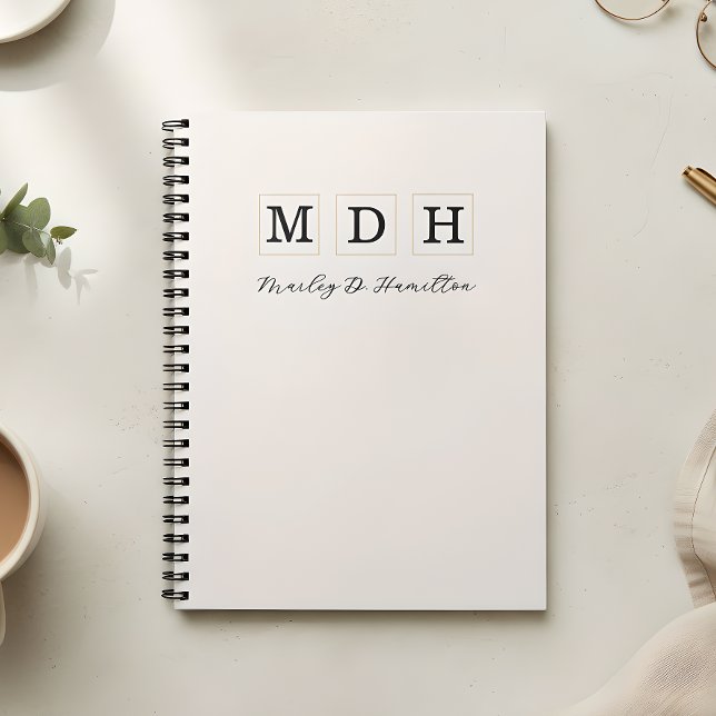 Custom Logo Monogram Script Name Notebook (Creator Uploaded)