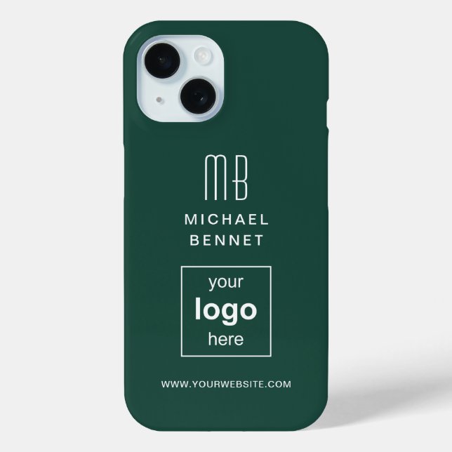 Custom Logo Monogrammed Green Case-Mate iPhone Case (Back)