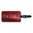 Custom Logo Monogrammed Red Brushed Metal 